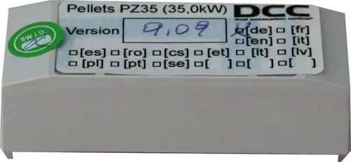 Parameterstecker für BPH-35 von Wolf, abgebildet mit verschiedenen Sprachoptionen und Versionsnummer, im kompakten Design.
